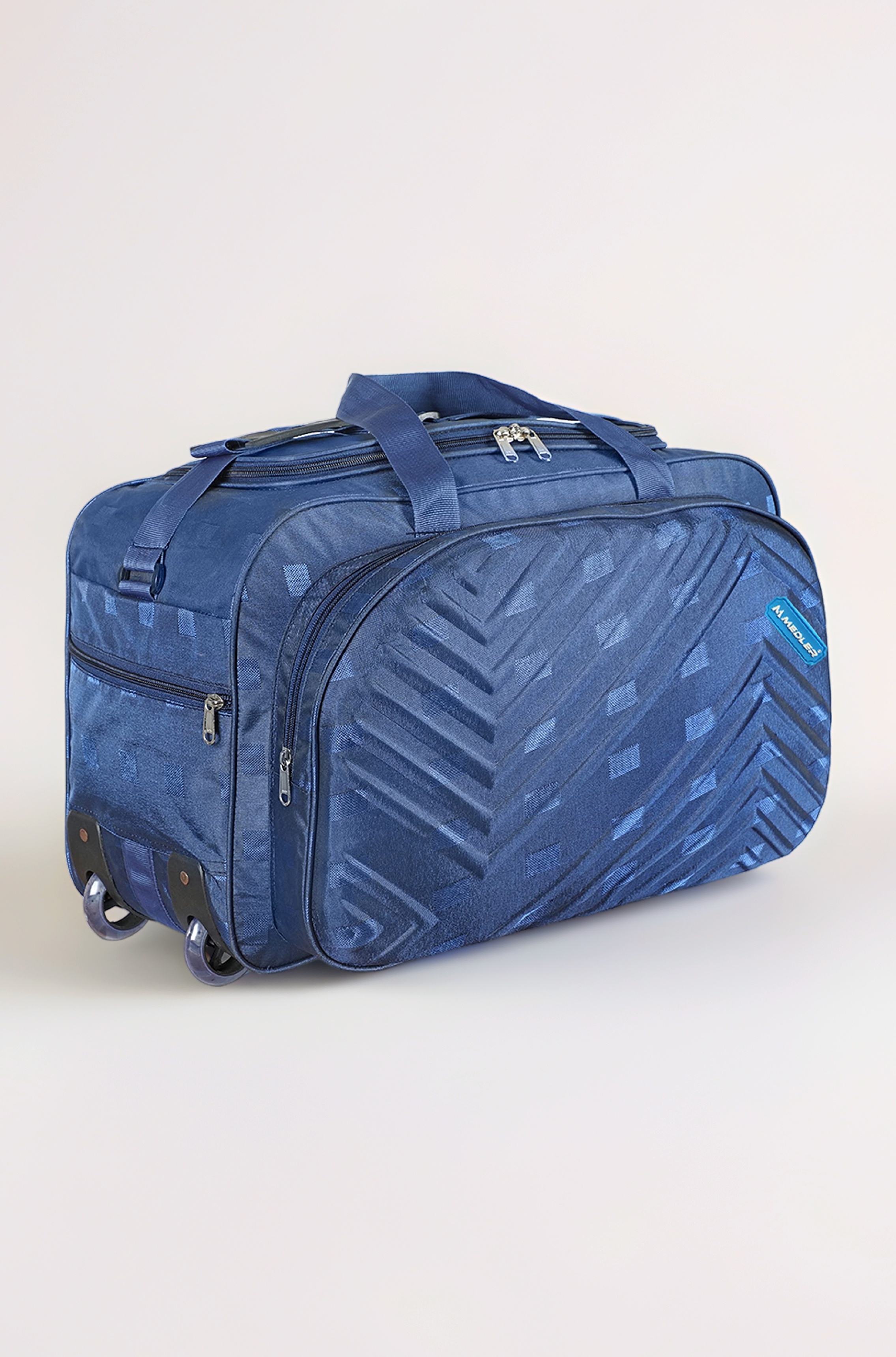 Zypher Nylon 55 litres Waterproof Strolley Duffle Bag- 2 Wheels - Luggage Bag - (Navy Blue)