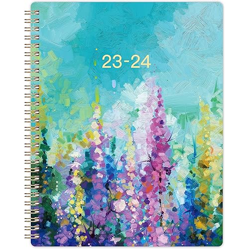 Planner 2023-2024 - Jul.2023 - Jun.2024, 2023-2024 Planner, Academic Planner 2023-2024, 2023-2024 Planner Weekly & Monthly with Tabs, 8" x 10", Flexible Cover, Thick Paper, Twin-Wire Binding, Perfect Daily Organizer - Oil Painting