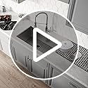 AWOKE Sink Protectors for Kitchen Sink, Kitchen Sink Protector Mat - 28.4"x15.2" Heat-Resistant Silicone Folding Non-Slip Mat for Stainless Steel Sink with Rear Drain (Grey)