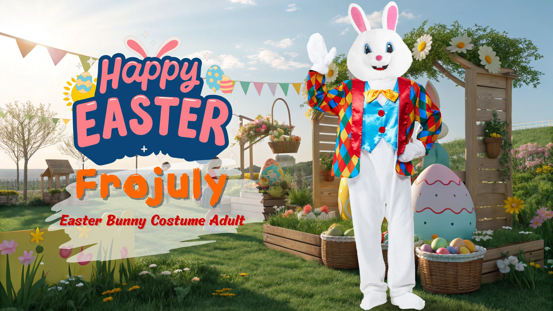 Amazon.com: Frojuly Easter Bunny Costume Adult Rabbit Mascot