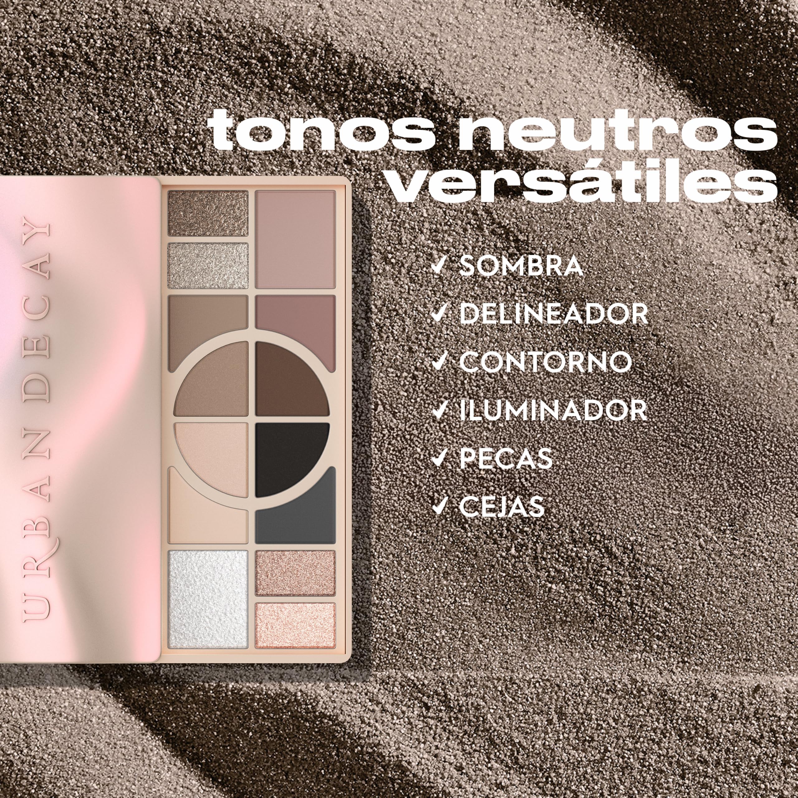 Urban Decay, Naked Shaped Cool, Paleta de Sombras de Ojos Neutras, 14 tonos multiusos para looks versátiles en acabados crema, mate y brillante