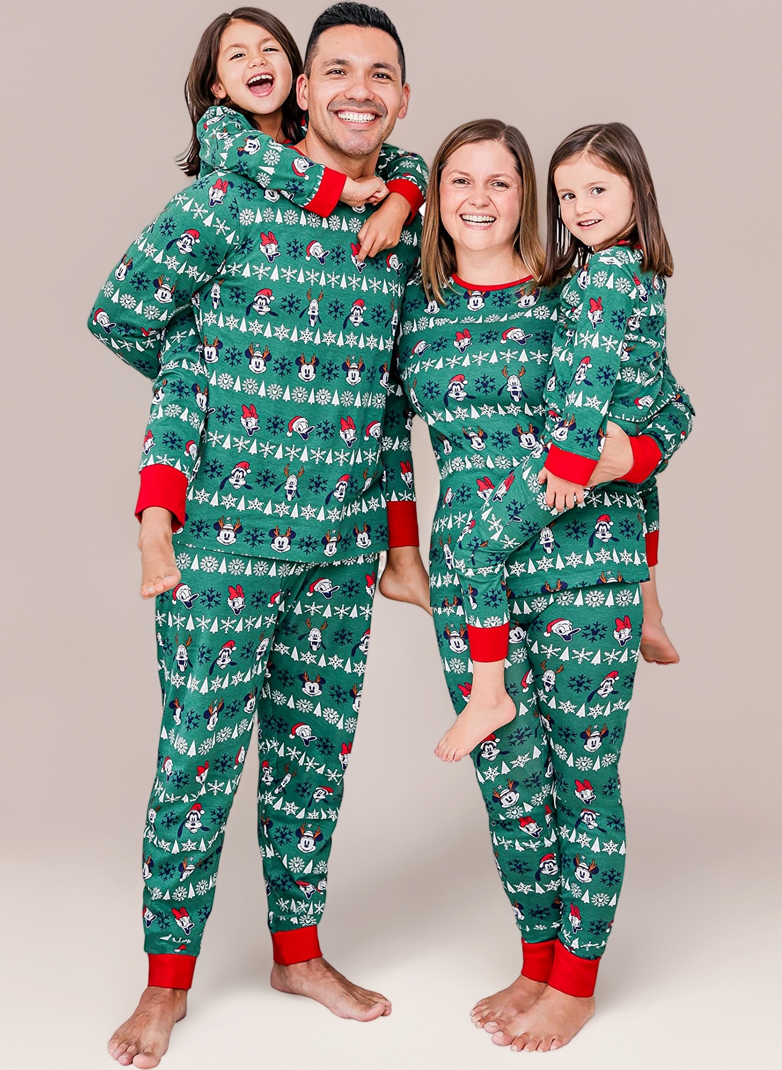 Christmas Matching Family Pyjama Set, Mens Womens Boys Girls Xmas Pjs Set, Mickey Minnie and Friends