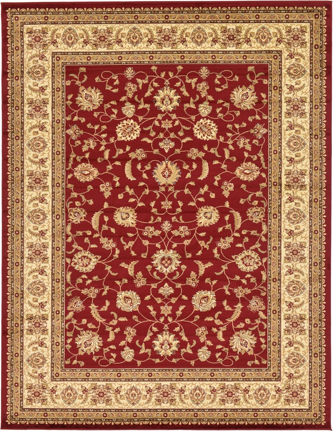 Classic Red Rectangular Indoor Easy-Care Rug 10' x 13'