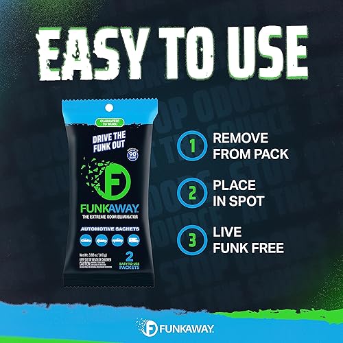 Miniatura 5 de FunkAway Bolsa automotriz que elimina olores extremos, paquete de absorción de olores, ideal para guantes, consolas, baúles y debajo de los