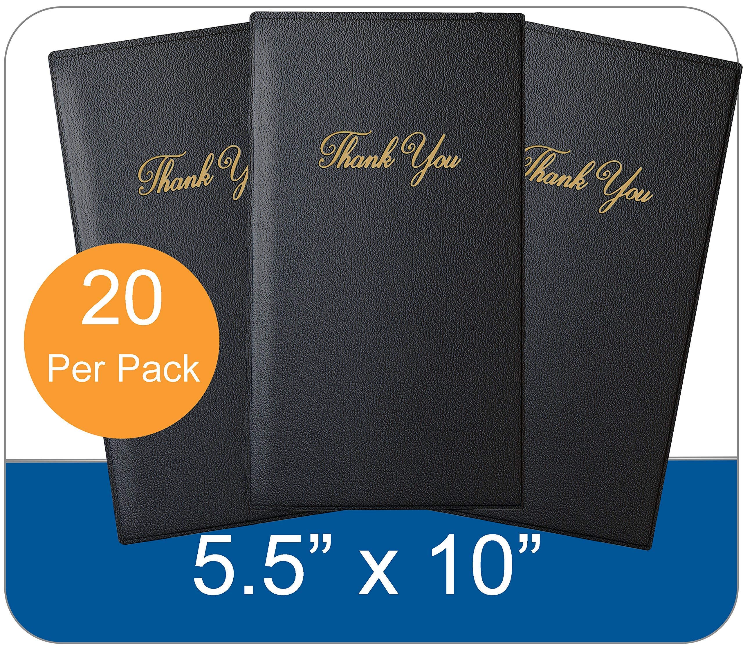 Restaurant Check Presenters Guest Check Card Holder with Gold Thank