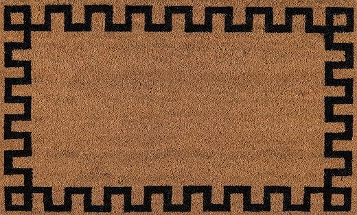 Erin Gates Momeni Natural Coir Doormat, Greek Key Border