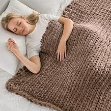 Maetoow Tighter Version Chenille Chunky Knit Blanket Throw,4050,Brown