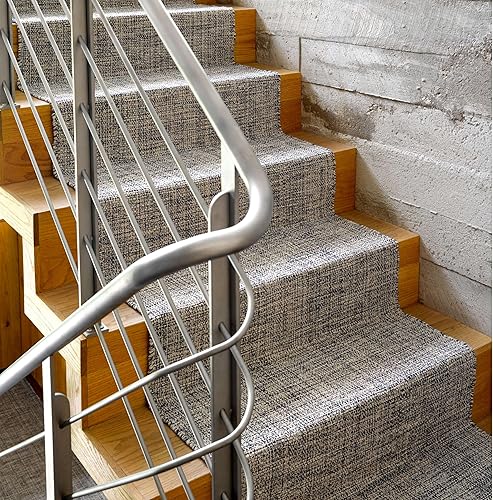 Miniatura 4 de Dash and Albert - Alfombra de algodón jaspeado, 2.5 x 12 pies, color índigo liso, tejida a mano, ligera, para zonas de alto tráfico, pasillo,