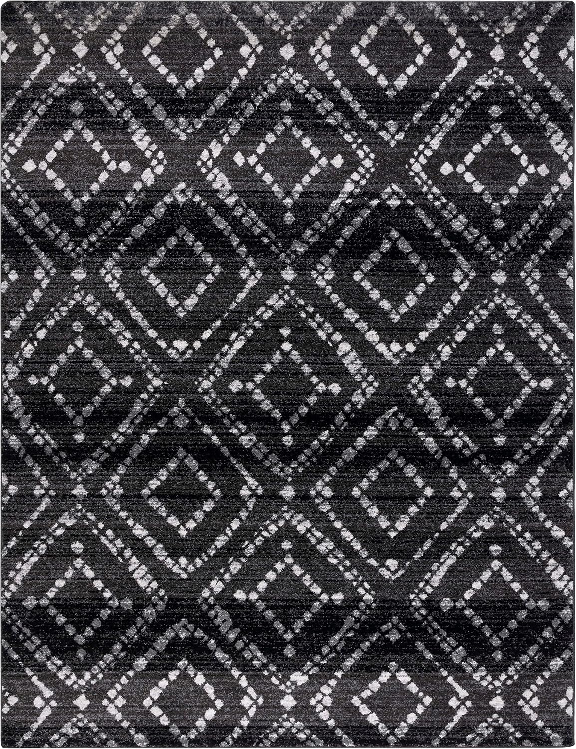 SAFAVIEH Area Rug 8x10 - Adirondack Collection - Large - Black & Ivory, Geometric Trellis Pattern, Non-Shedding & Easy Cleaning, Ideal for Living Room, Bedroom, Office, Dining Space (ADR131A)