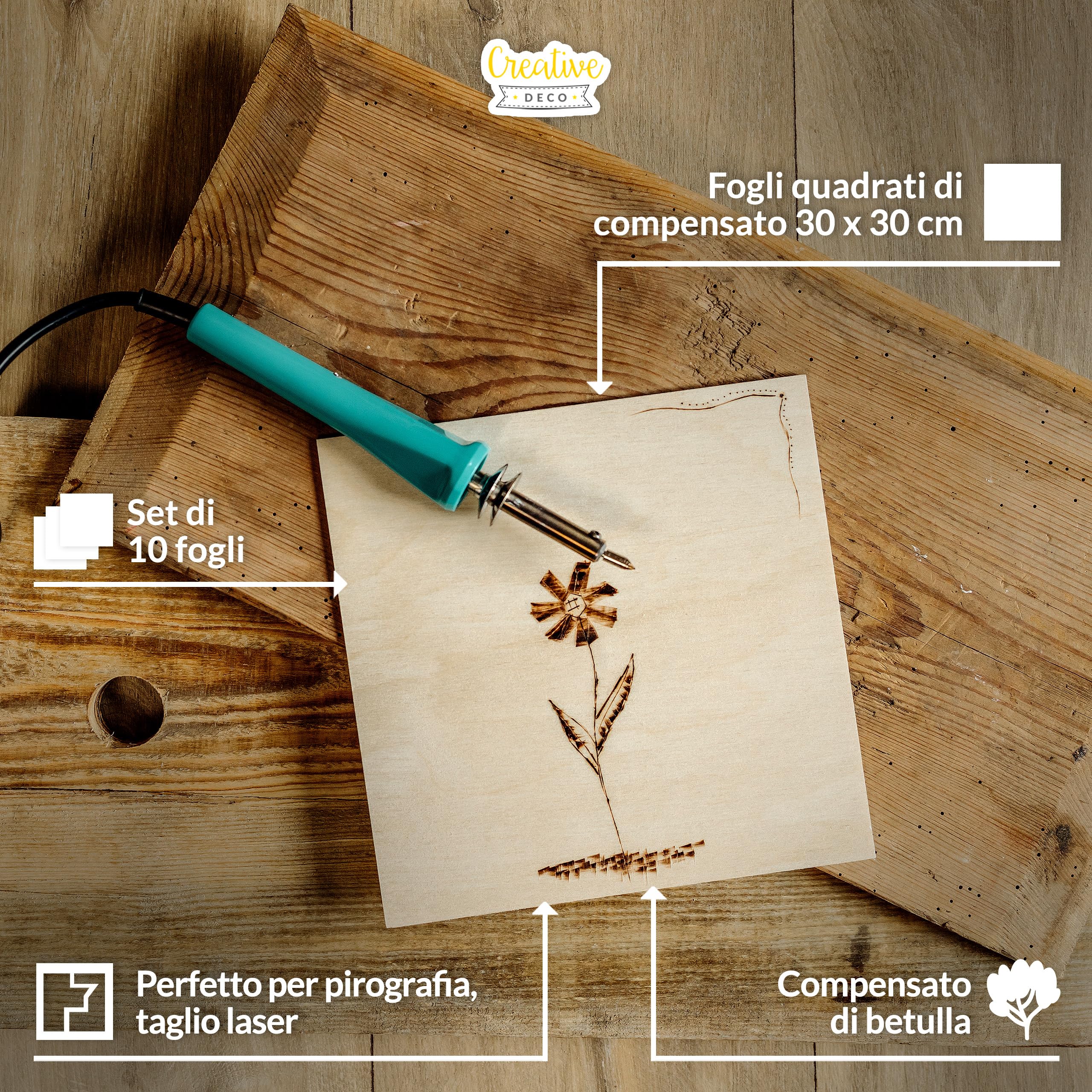 Pannelli Compensato Betulla A6 - 10 Pezzi, 3mm Spessore, 148x105mm, Per Fai Da Te E Decorazione