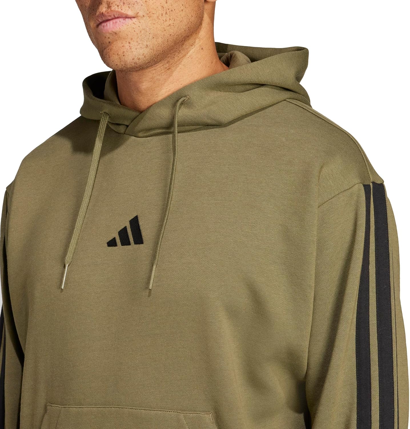 adidas mens Essentials 3-stripes Fleece Hoodie - Image 5