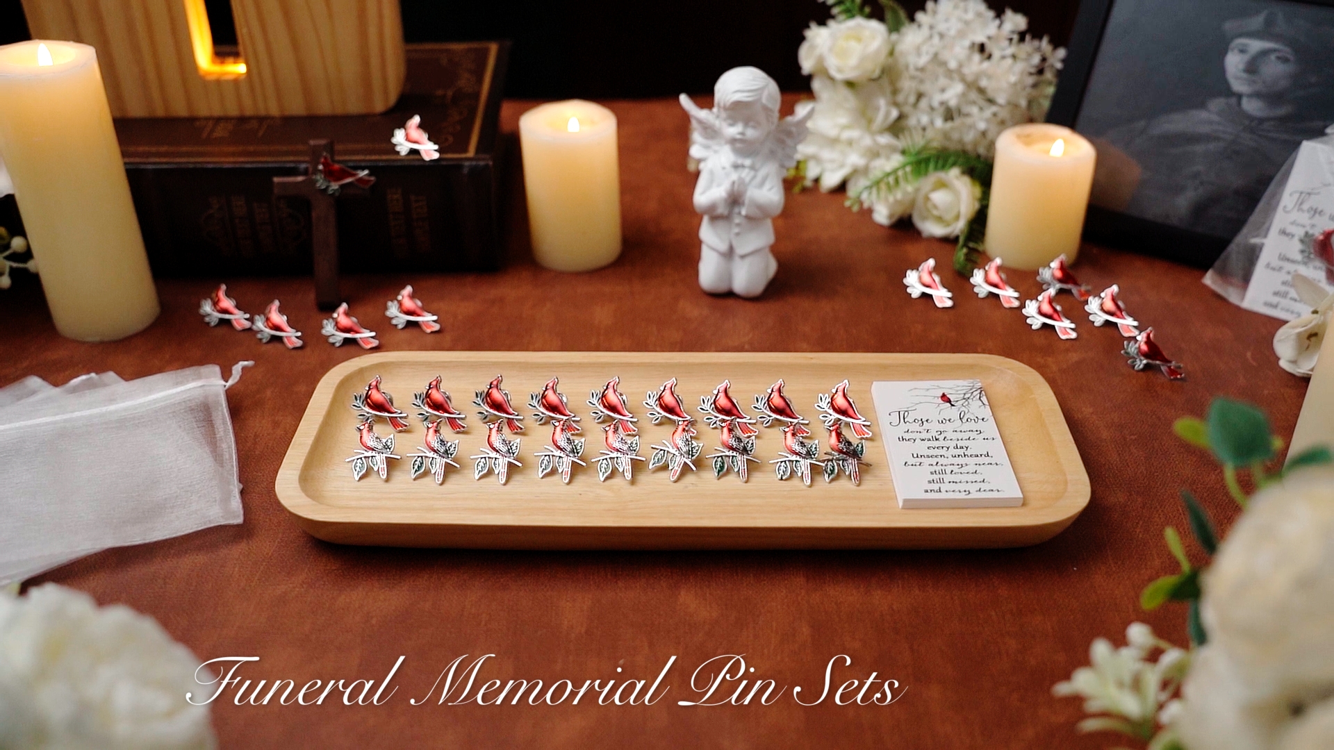 Amazon.com: Jexine 240 Pcs Cardinal Pin Sets Funeral Favors Bulk