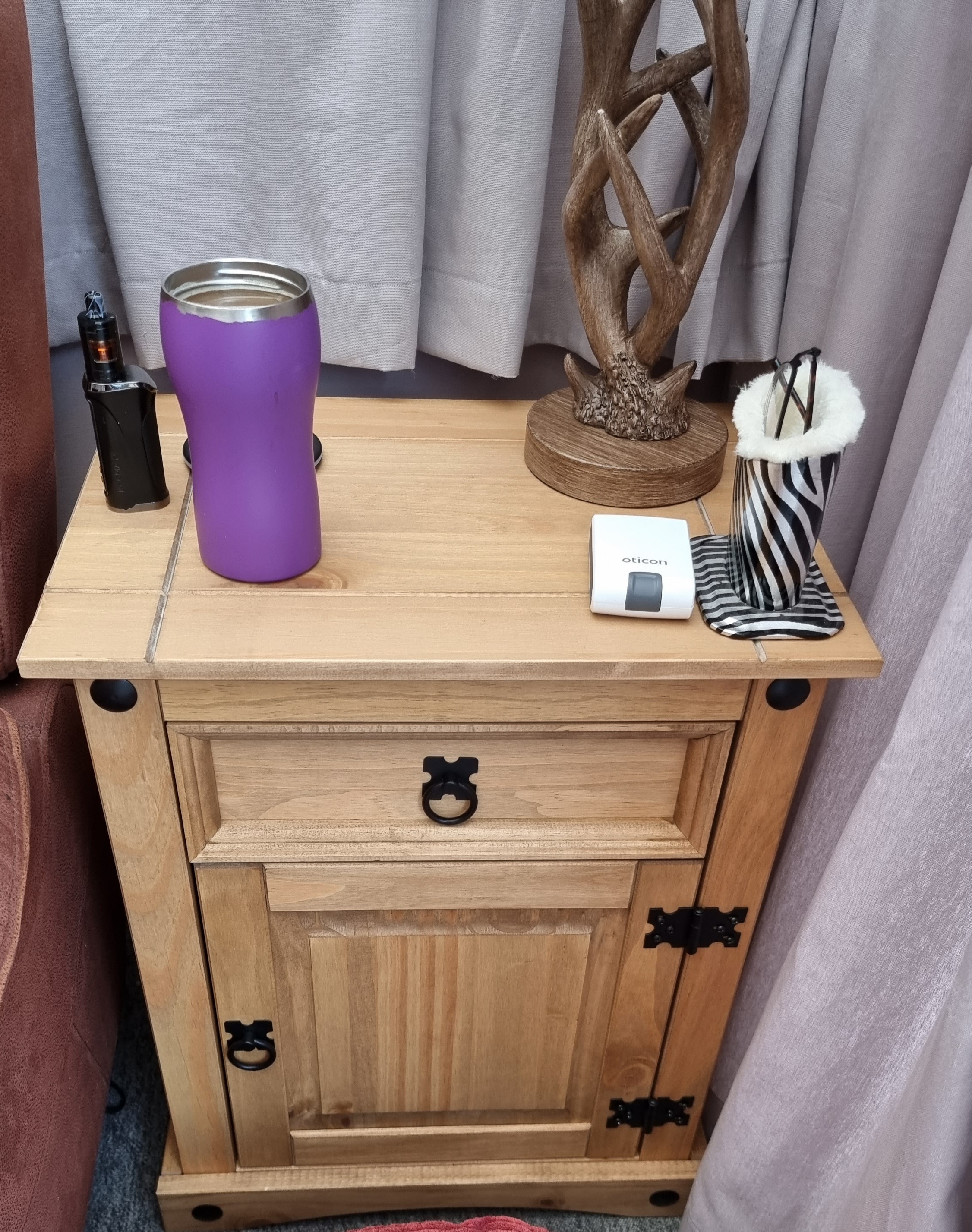 Vida Designs Corona Bedside Cabinet with dimensions