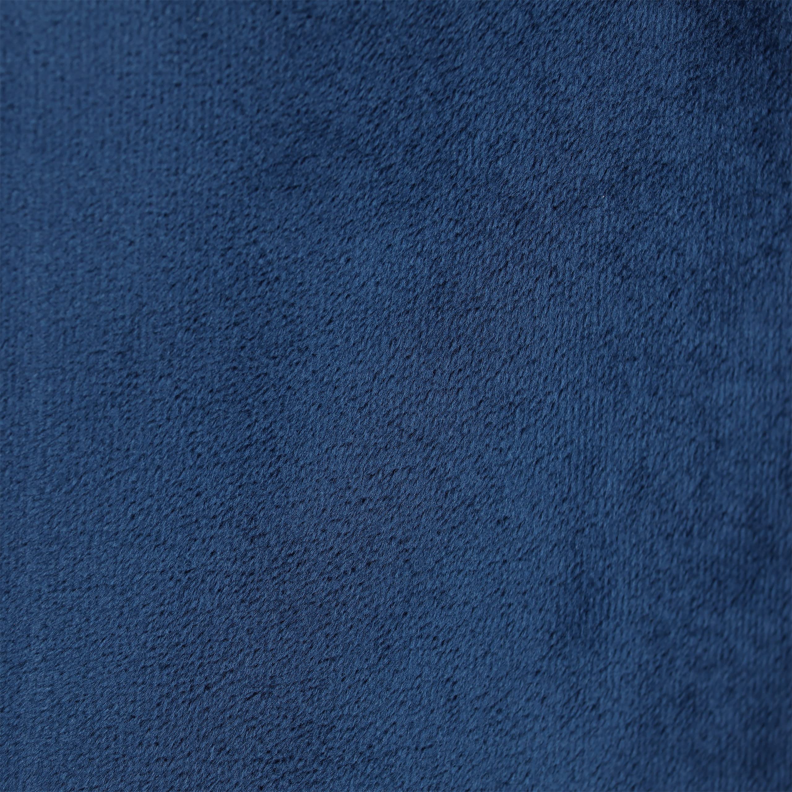 Relaxdays Pouf en Velours, Tabouret Rond, matelassé, Pieds en métal Noir, HxD : 38,5x40,5 cm, siège Tissu, Bleu