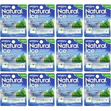 Mentholatum Natural Ice Medicated Lip Protectant Sunscreen, 0.16 Ounce (Pack of 12)