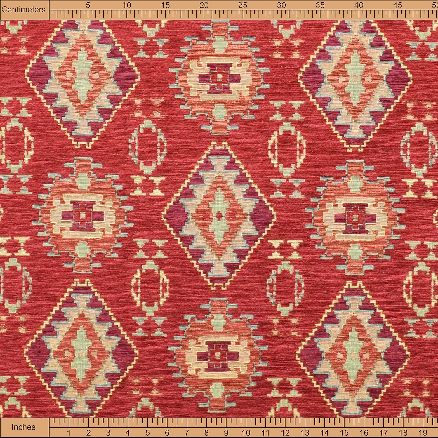 Kilim Pattern Upholstery Fabric Kilim Bohemian Boho Tapestry Tribal Southwestern Turkish Persian Moroccan Mexican Ethnic Fabric by The Yard Meter (2 Yards (55" x 72"))