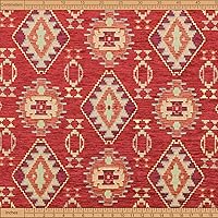 Vista 2 de The Yard Meter - Tapiz de tela para tapicería Kilim bohemio tribal suroeste, turco, persa, marroquí, mexicano, étnico (2 yardas (55 x 72 pulgadas)