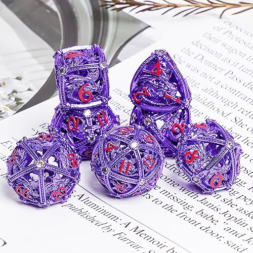Miniatura 5 de Juego de dados de Dungeons and Dragons DND, juego de dados de metal D&D D20 poliédricos para DND RPG MTG Dungeon and Dragons juego de mesa de juego