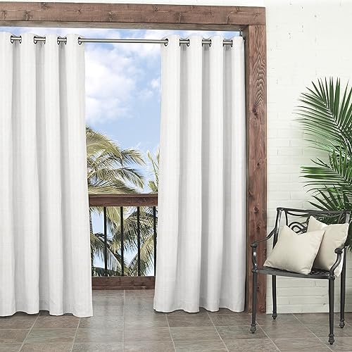 Parasol Cortinas de exterior para patio, llave de largo, 52 x 95 pulgadas, con aislamiento térmico, oscurecimiento de un solo panel, persianas para