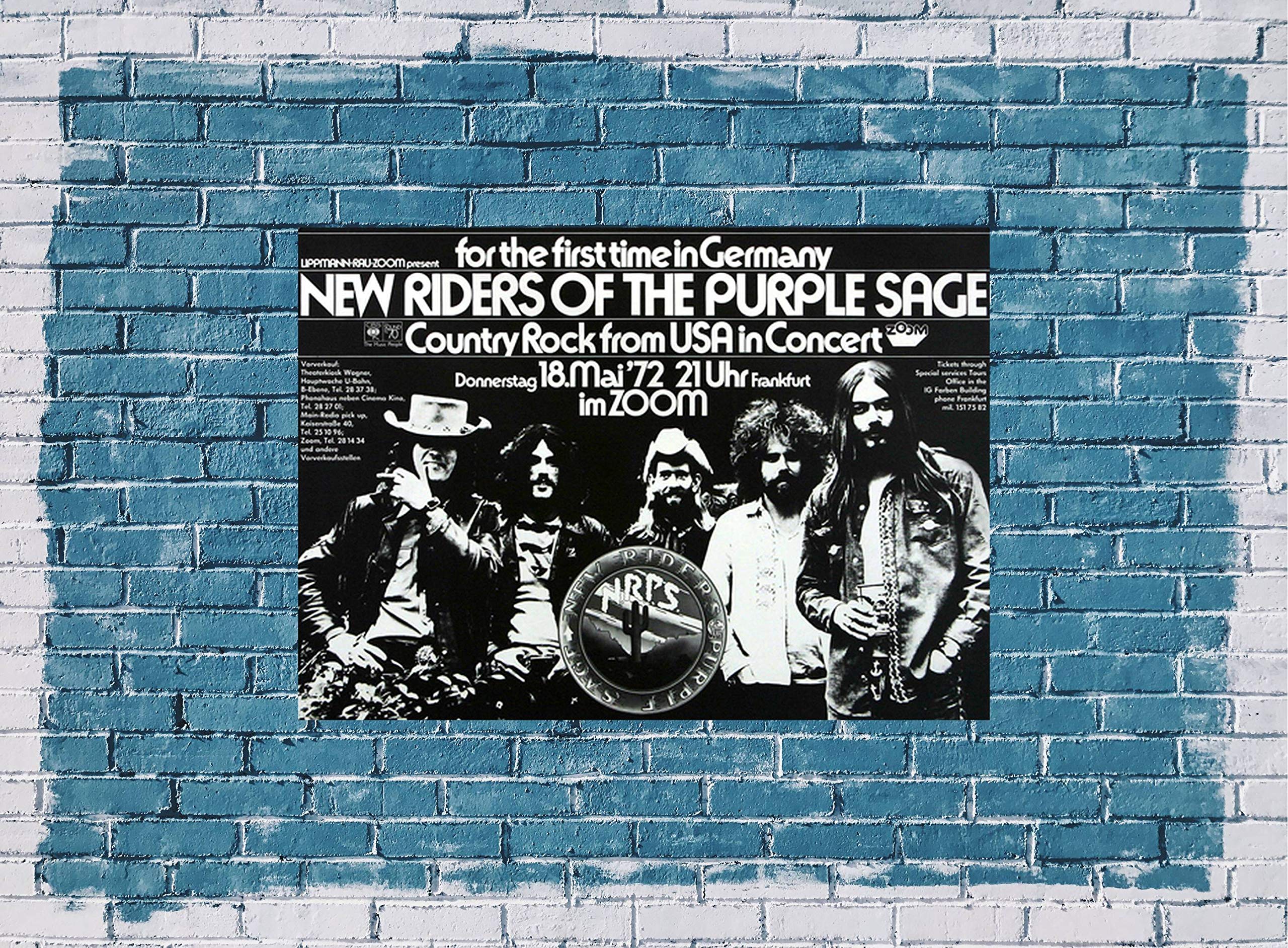 New Riders of The Purple Sage - Gypsy Cowboy, Frankfurt 1972 » Konzertplakat/Premium Poster | Live Konzert Veranstaltung | DIN A1 «