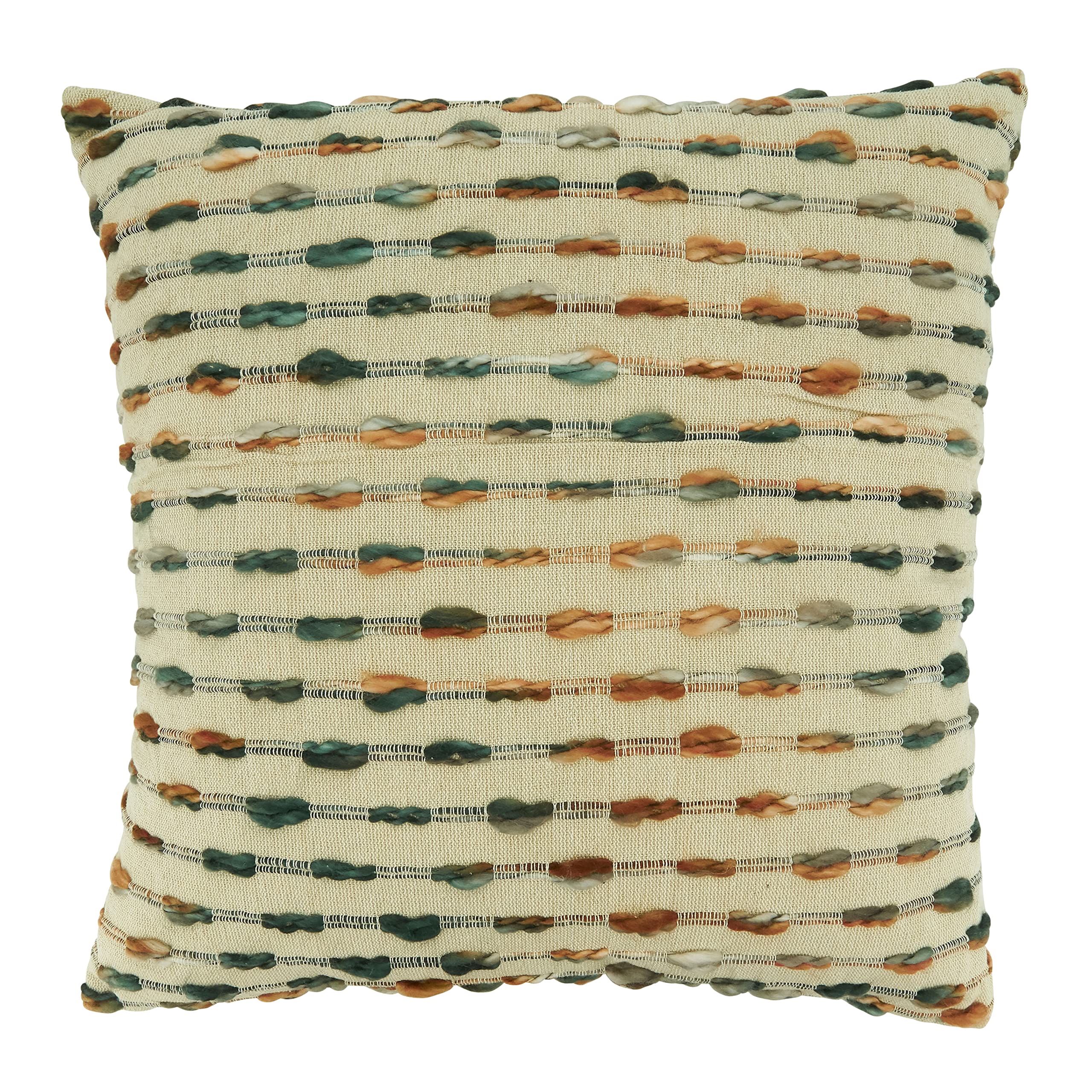 SARO LIFESTYLE Striped Woven Pillow Cover Multi 20