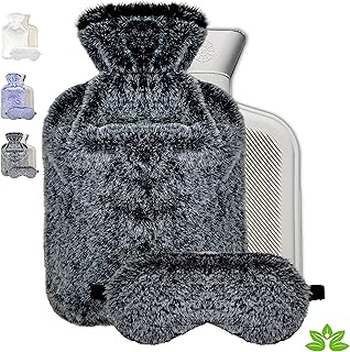 Sponsored Ad - OrthoDocta Hot Water Bottle (2L) with Premium Faux Plush Cover-Helps in Joint Therapy, Swelling Control, Mu...