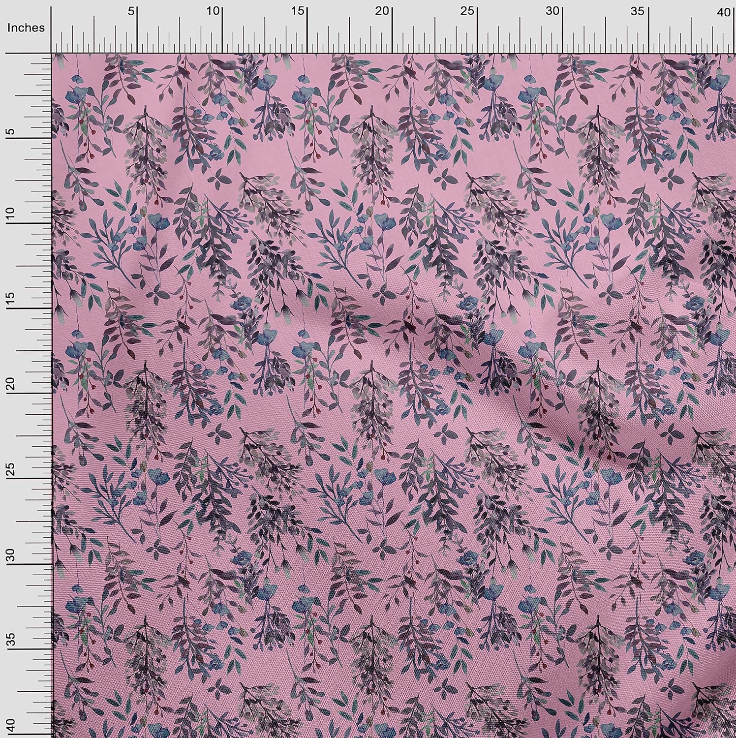 oneOone Polyester Spandex Light Pink Fabric Leaves & Floral Texture Quilting Supplies Print Sewing Fabric by The Yard 56 Inch Wide