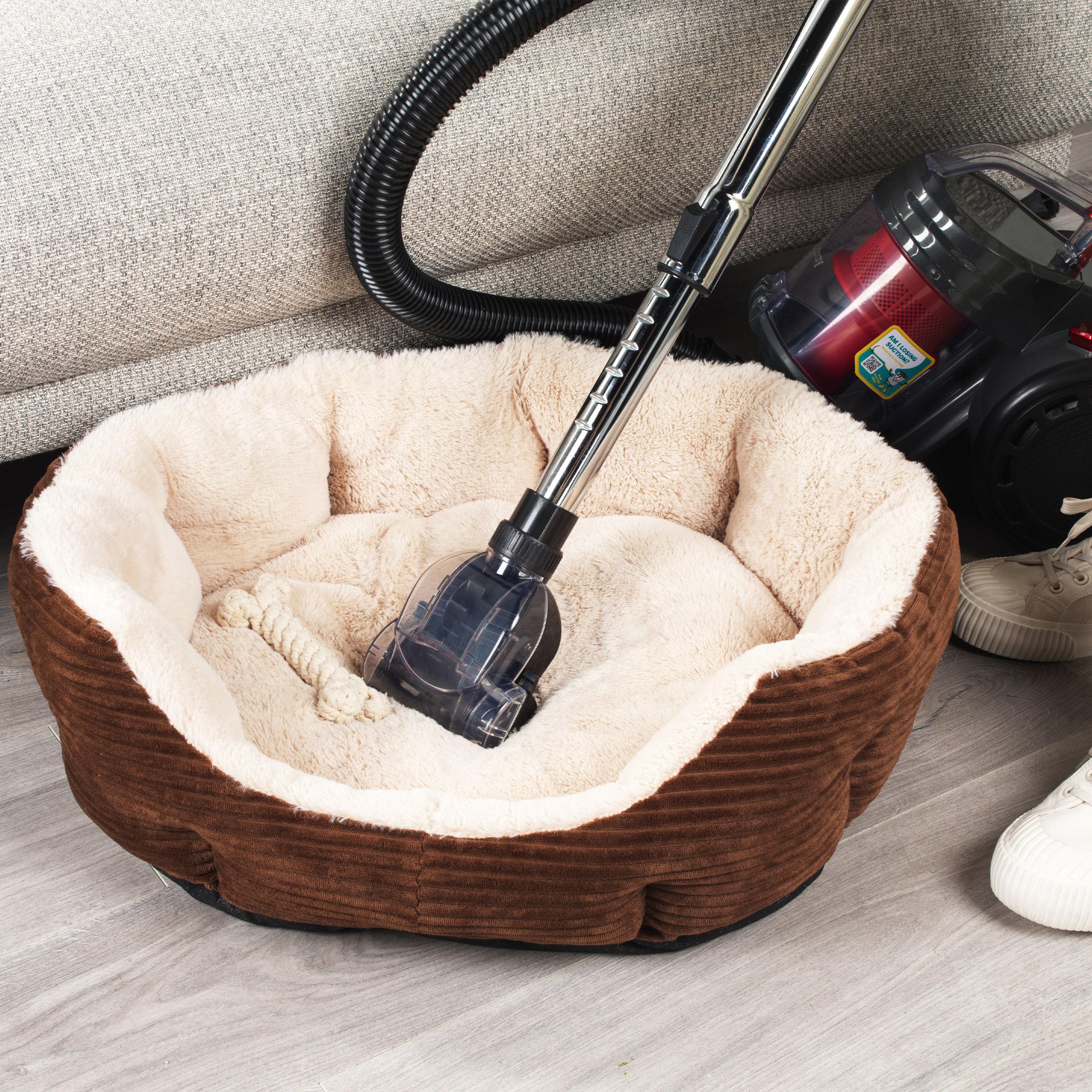 Beldray BEL0700TBVDE Aspirapolvere a cilindro compatto – PET Plus+, aspirapolvere senza sacco, aspirapolvere leggero per tappeti, spazzola Turbo per animali domestici, contenitore da 2 l, 700W, rosso