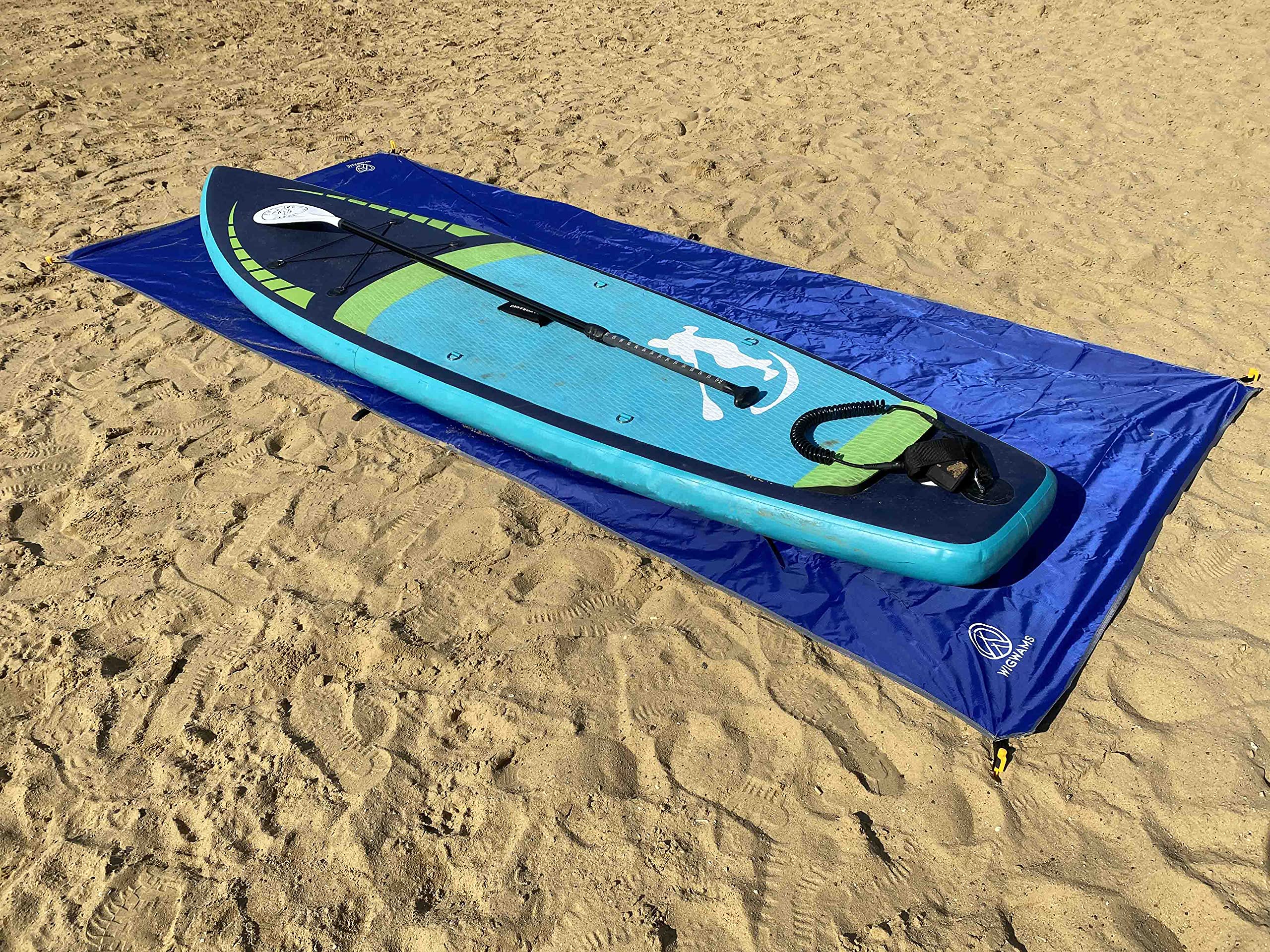 SUP Tappetino da atterraggio per tavole da paddle 360 x 145 cm blu oceano nylon 210T