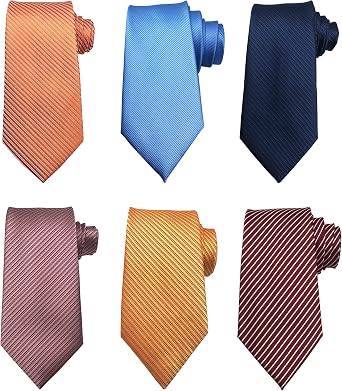 Lot 6 PCS Mens Class Ties Silk Tie Woven Necktie Jacquard Neck Ties For Men