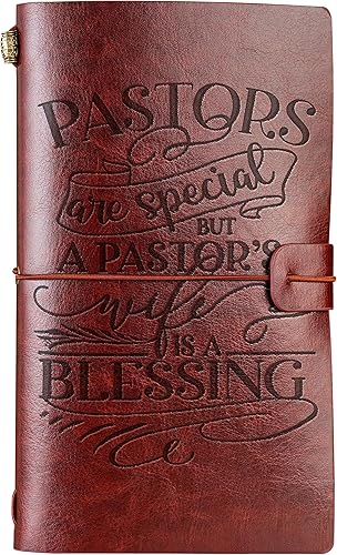 Regalos de agradecimiento a la esposa del pastor para mujeres, regalos para primera dama, cuaderno de diario de cuero, diario de viaje en relieve,