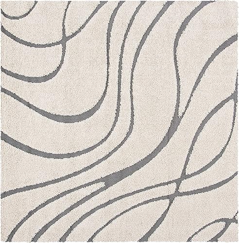 Miniatura 66 de SAFAVIEH Rodeo Drive Collection - Alfombra cuadrada de 4 pies, color dorado, hecha a mano de lana abstracta moderna de mediados de siglo, ideal para