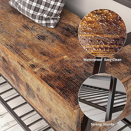 Miniatura 5 de IRONCK Banco de almacenamiento con caja superior elevadora, banco de zapatos de entrada con zapatero, banco de entrada de 39.4 pulgadas, organizador