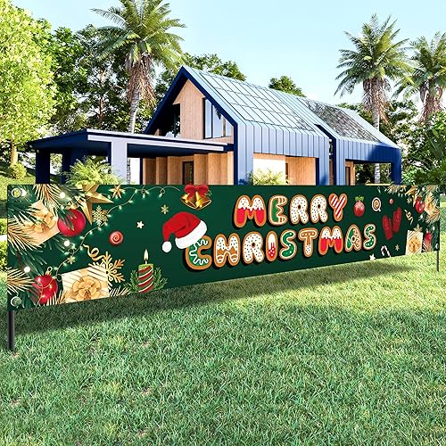 Miniatura 9 de KatchOn Cartel de Feliz Navidad para patio, grande, 120 x 20 pulgadas, decoración de Navidad al aire libre, perfecto para fiestas