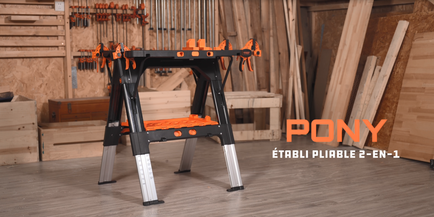 HOMCOM Établi Pliant De Serrage 150kg - Table De Travail Chevalet Avec Serre-Joints Noir