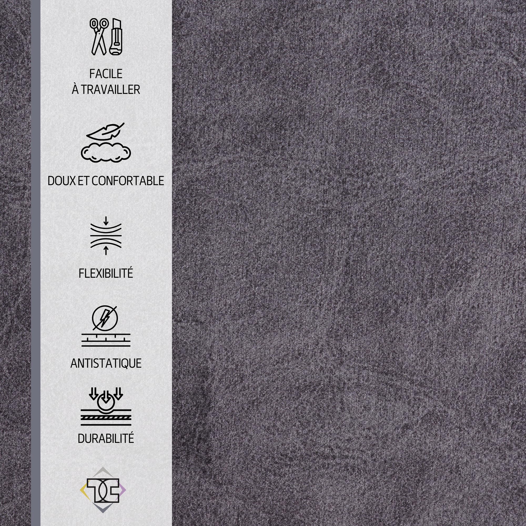 TAPHICEROS Tissu en velours, Noir, 500cm x 140cm, Vendu au Mètre de tissu en microfibre, Matériau décoratif, Artificiel Aspect Daim Imitation pour Rideau, Meubles, DIY, Auto