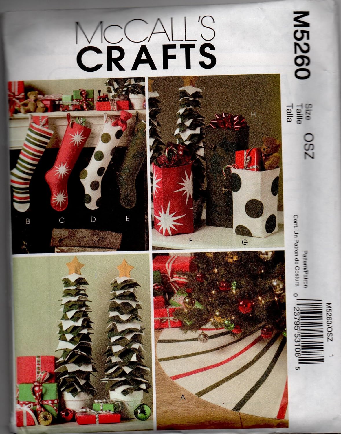 Amazon.com: Mccalls 5260 Christmas Decor Sewing Pattern : Arts, Crafts ...