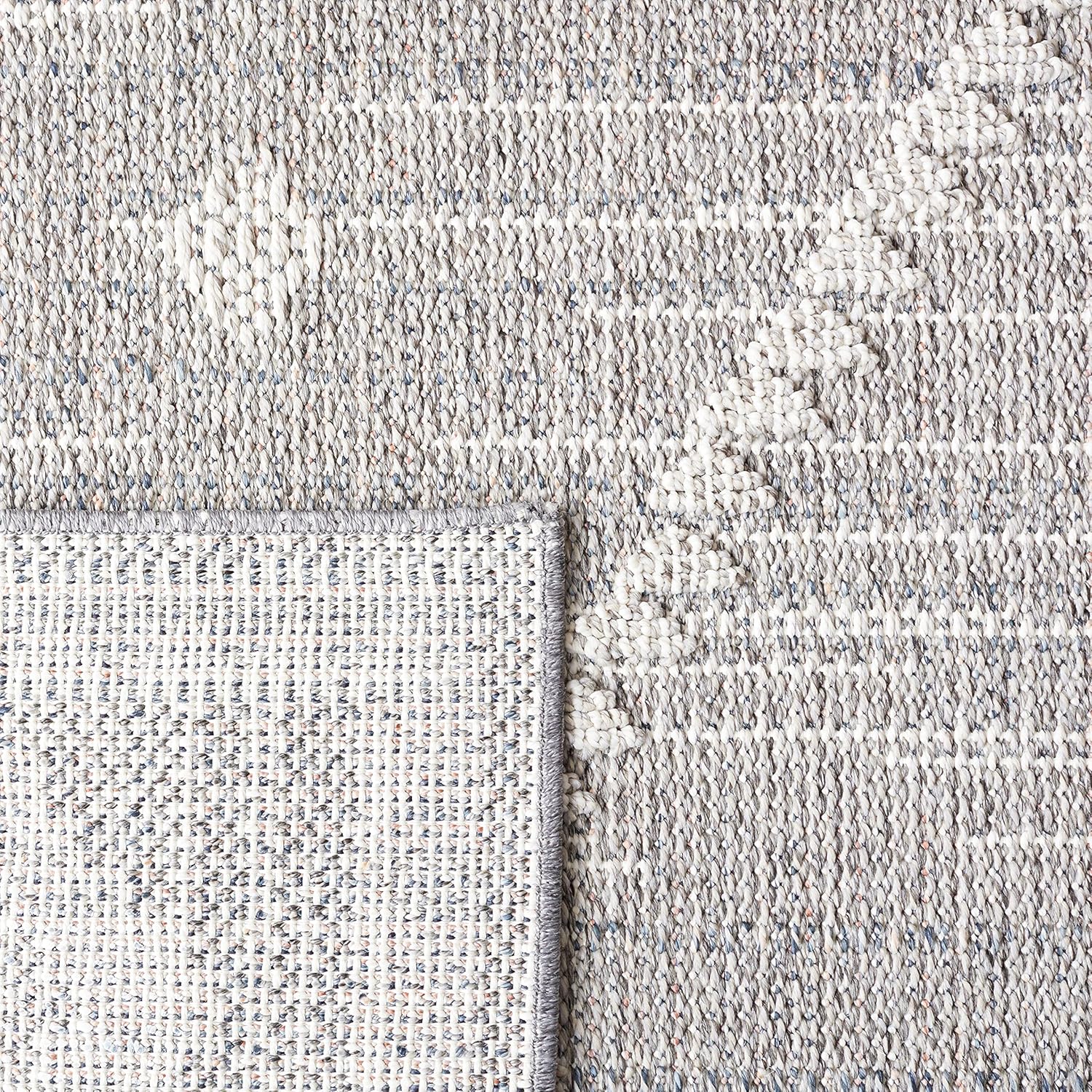 SAFAVIEH Global Collection Area Rug - 5'3" x 7'6", Dark Grey & Ivory Indoor & Outdoor Non-Shedding Easy Cleaning Patio Backyard Deck Porch Mudroom Area Rug