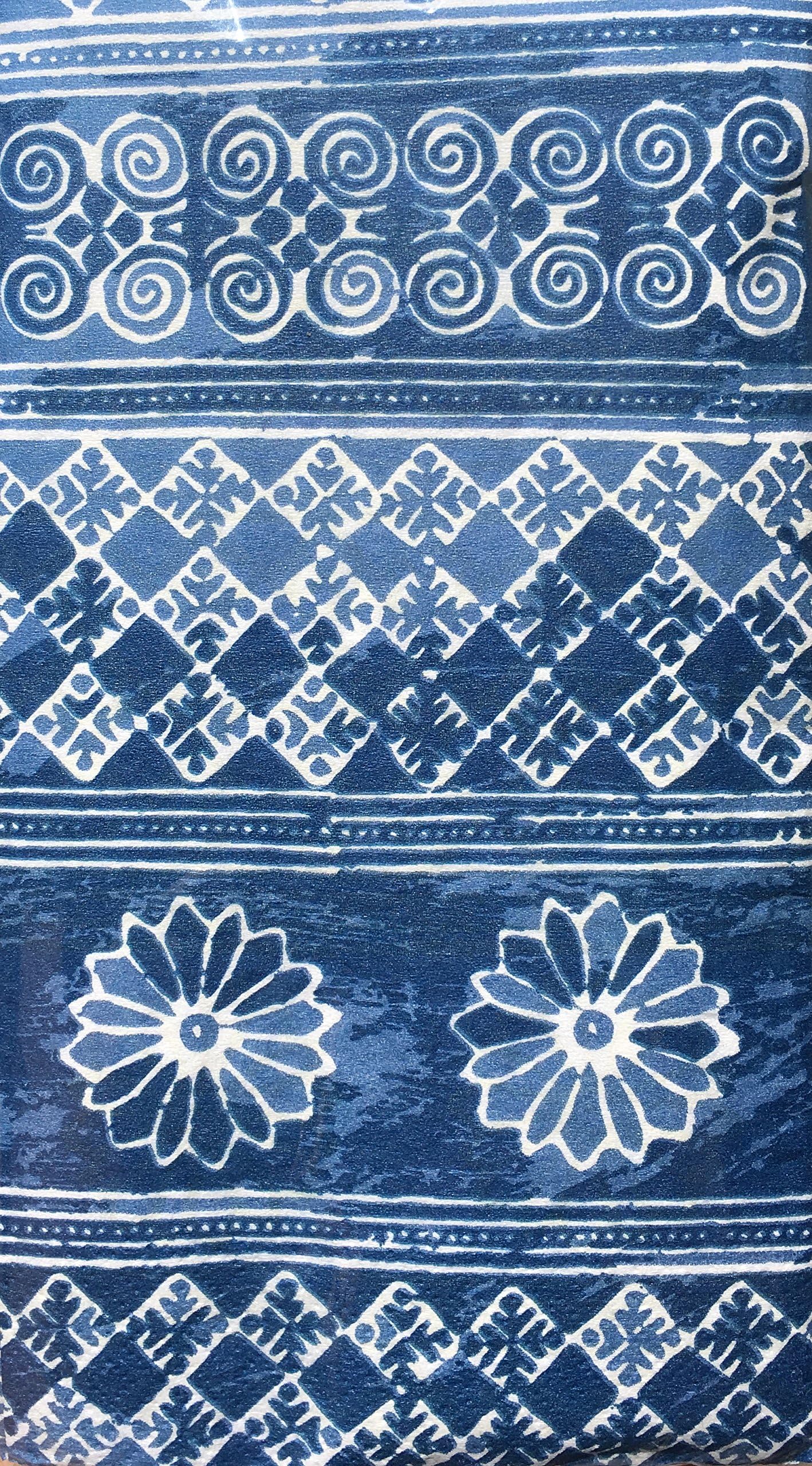 Nina Campbell Home Set of 16 Guest Towels Buffet Napkins, Vintage Indigo, Blue