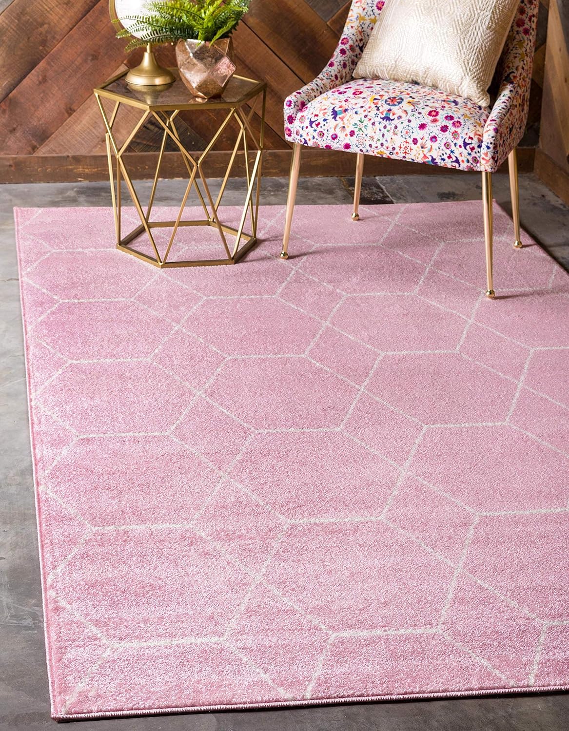 Unique Loom Trellis Frieze Collection Area Rug Modern Morroccan Inspired Geometric