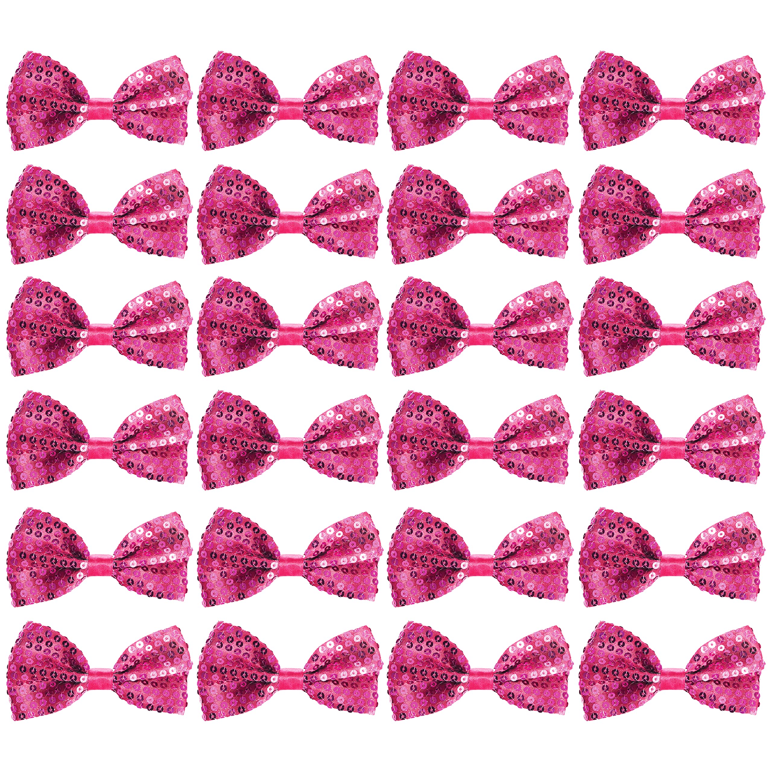 Adults Pink Bow Tie - Adjustable Pink Sequin Bow Tie - Perfect for Dance Shows Clown Stage Costume Fancy Dress Accessory - Pack Of 1 — image 1