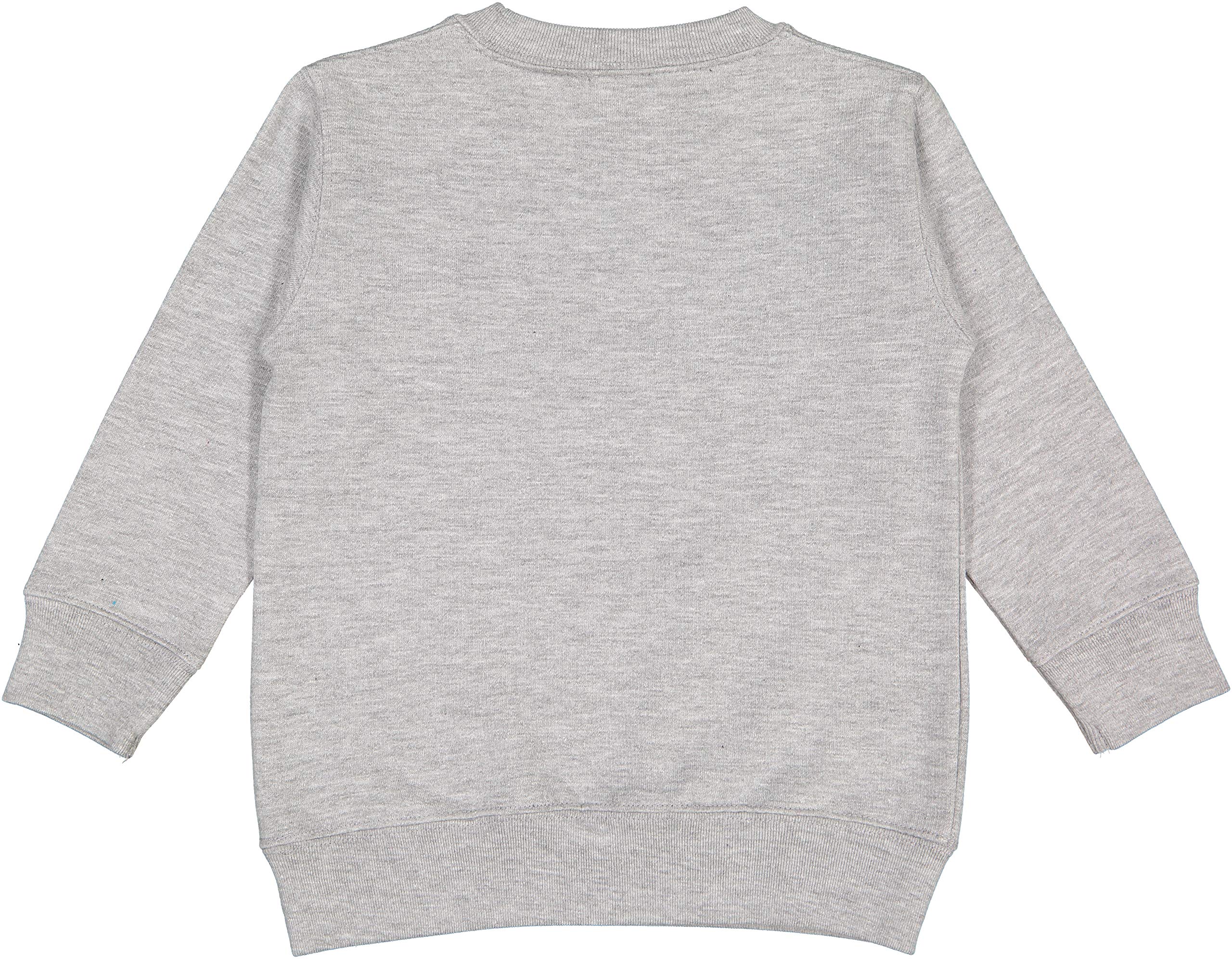 RABBIT SKINS Toddler Fleece Long Sleeve Pullover Sweatshirt, Heather, 5/6