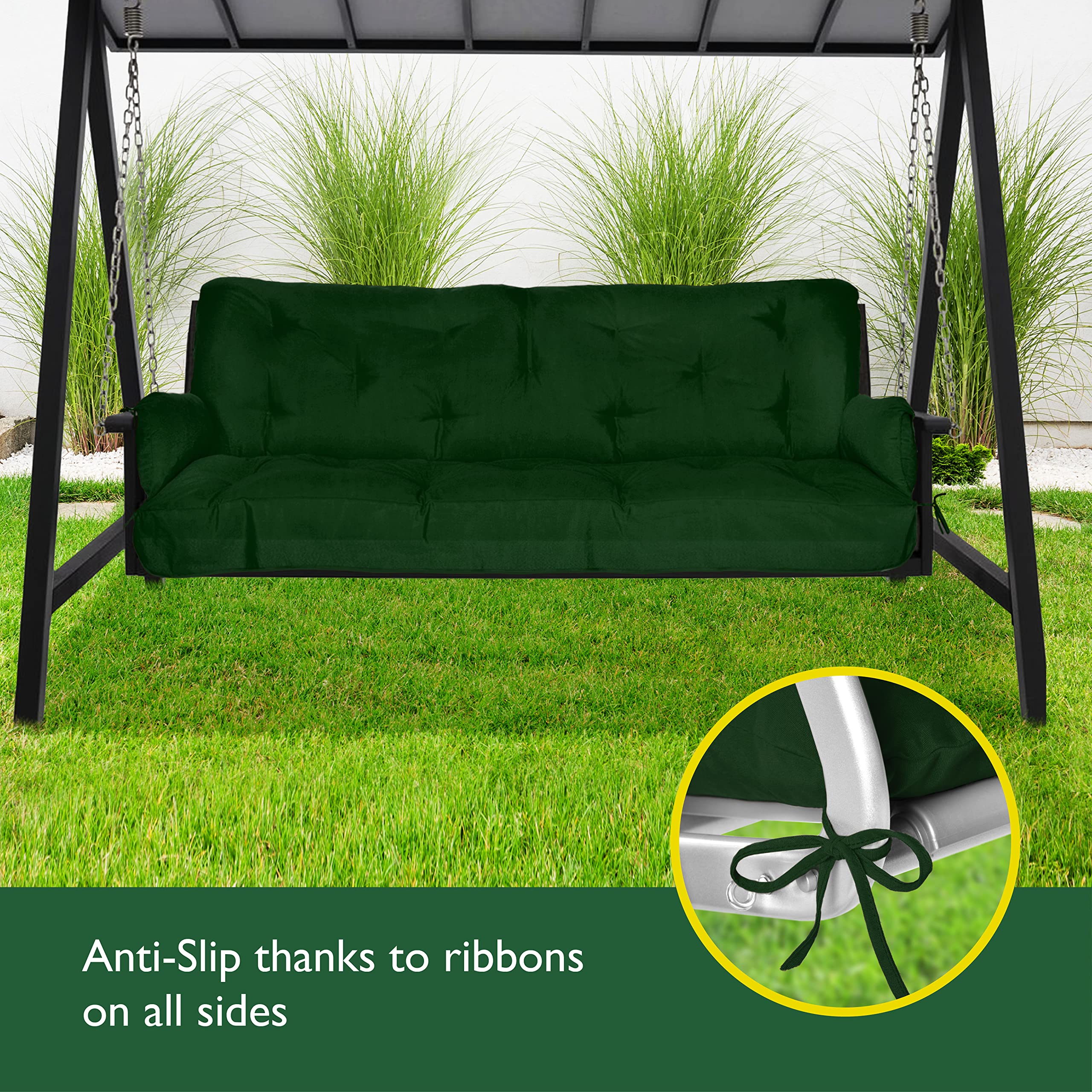 Beautissu Garden Bench Cushion 180x50x8cm Flair HS 3 Seater Hammock