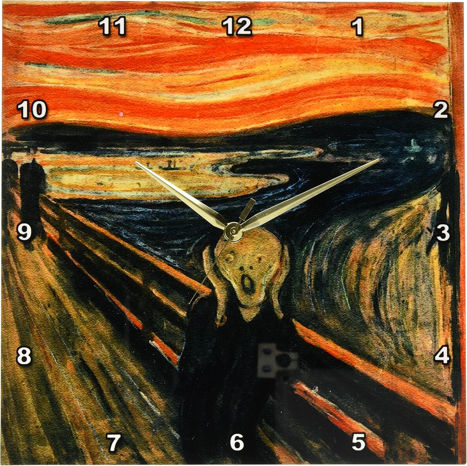 3dRose dpp_60716_2 The Scream Painting by Edvard Munch-Wall Clock, 13 by 13-Inch