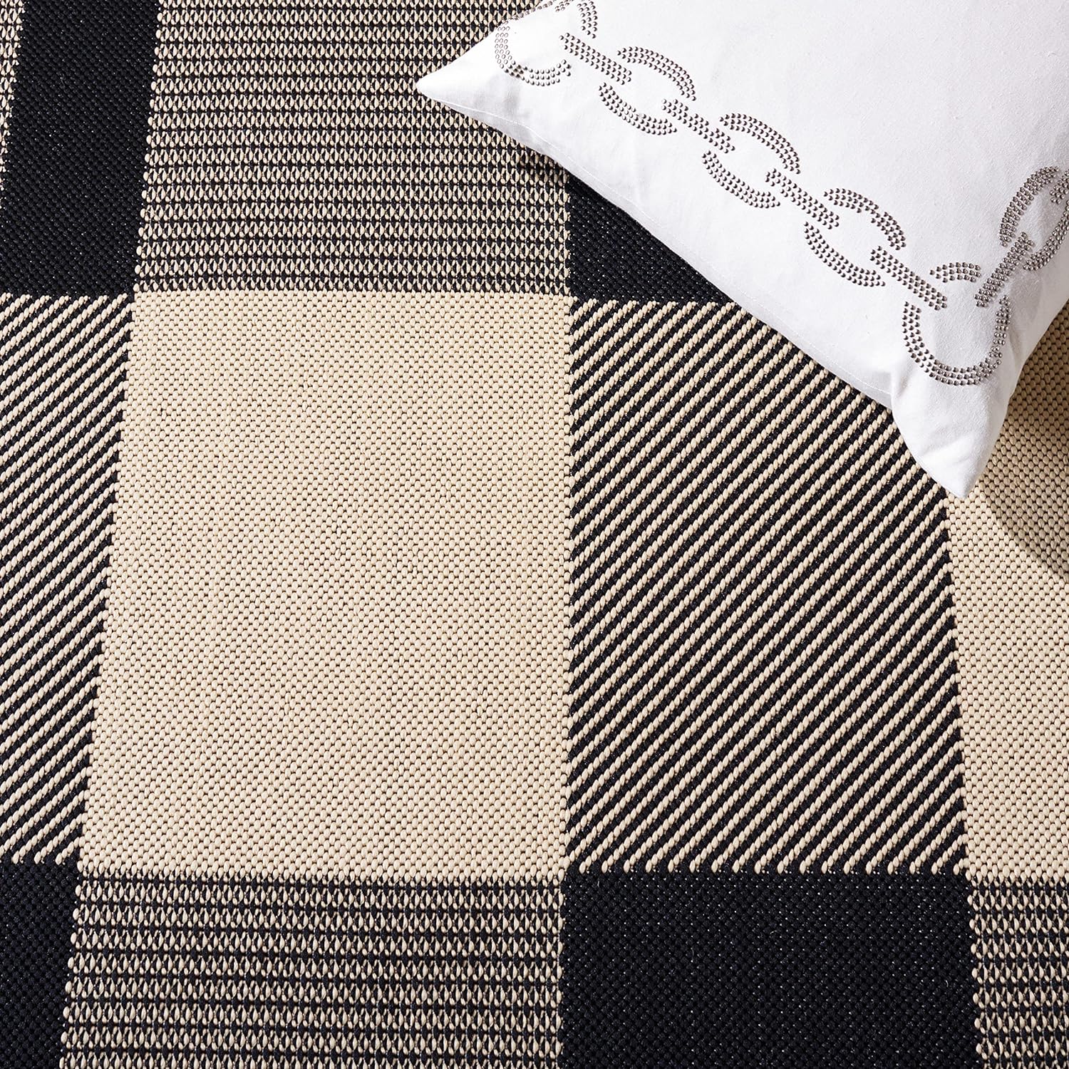 27'' Black Synthetic Non-Slip Indoor/Outdoor Runner Rug