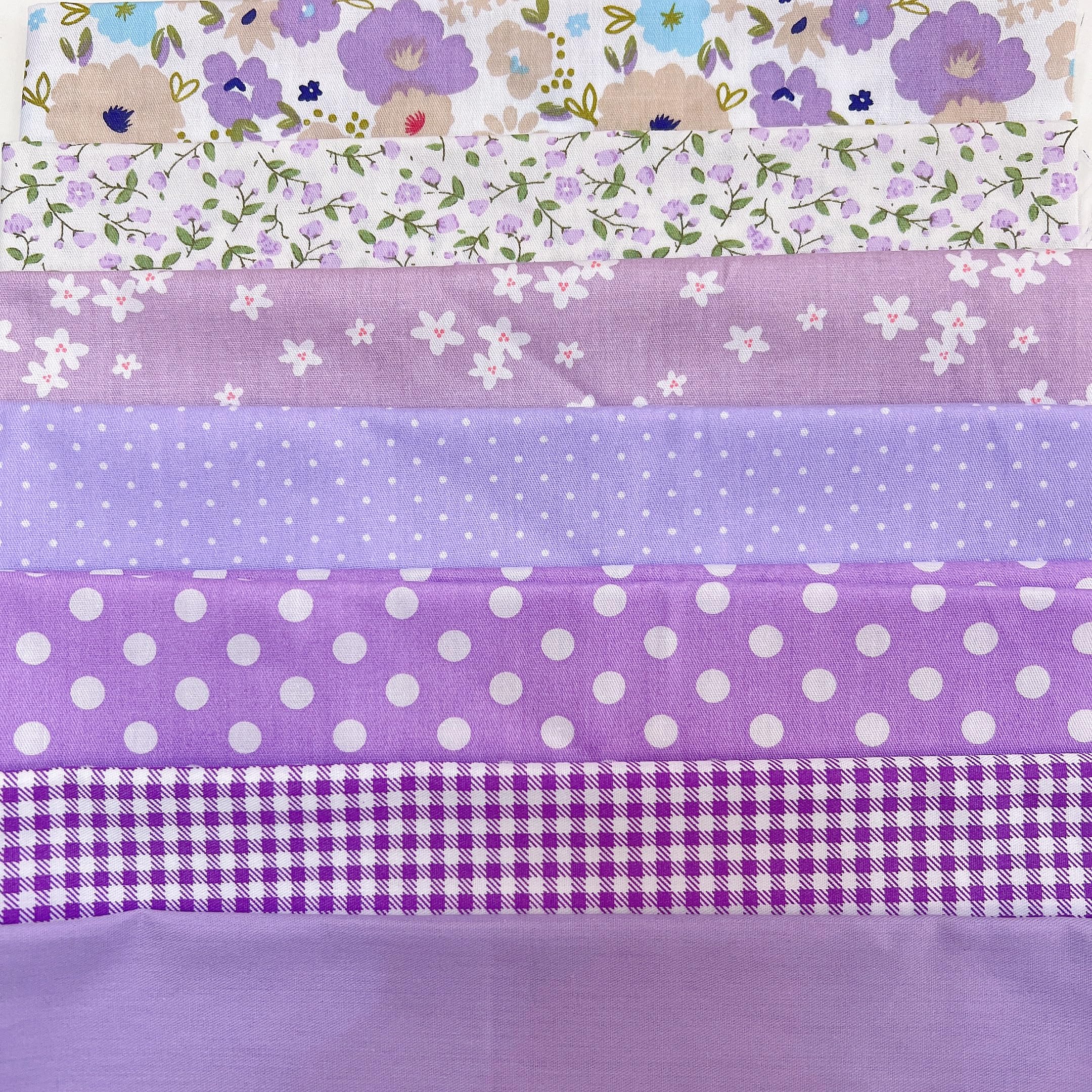 Cotton Fabric DIY Making Supplies Quilting Patchwork Fabric Fat Quarter Bundles DIY for Quilting Cotton Patchwork Cushions (Pruple Flowers, 20" x 20")
