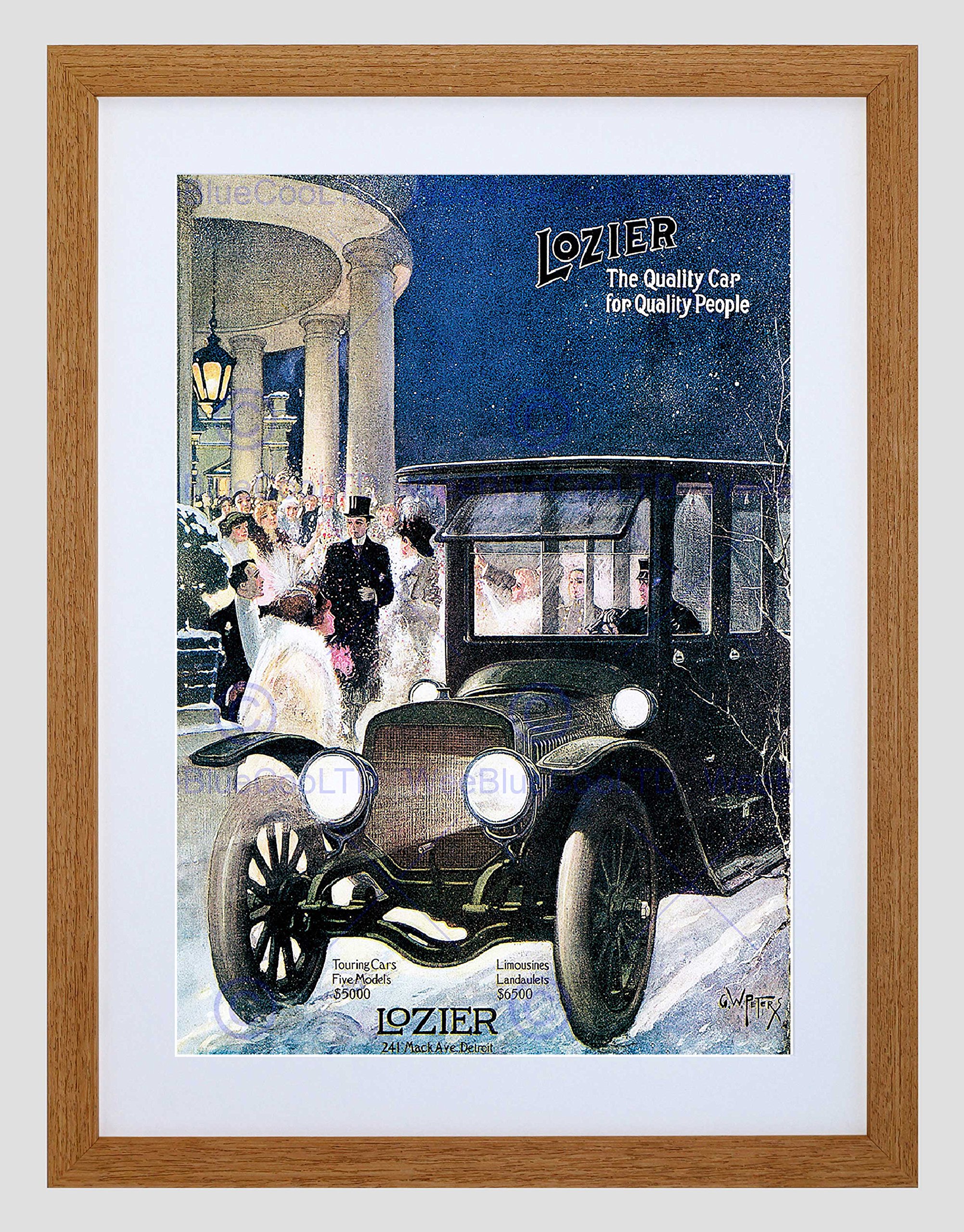 Wee Blue Coo Advert Lozier Automobile Car Detroit USA Mount Framed Wall Art Print