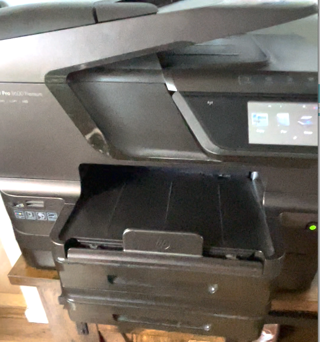 HP Officejet Pro 8600 ink cartridge area