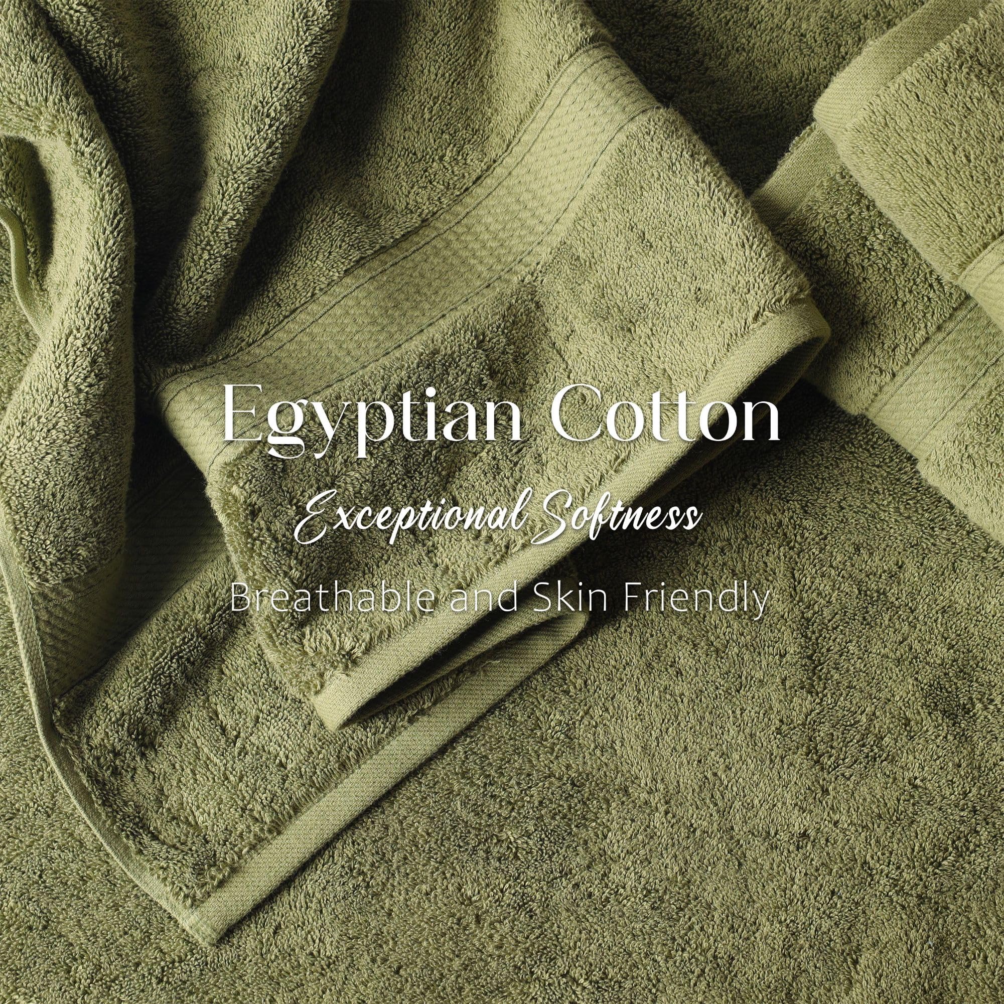 Superior - Ensemble de Serviettes à Main, 4 pièces, Coton supérieur de 900 grammes, Vert forêt