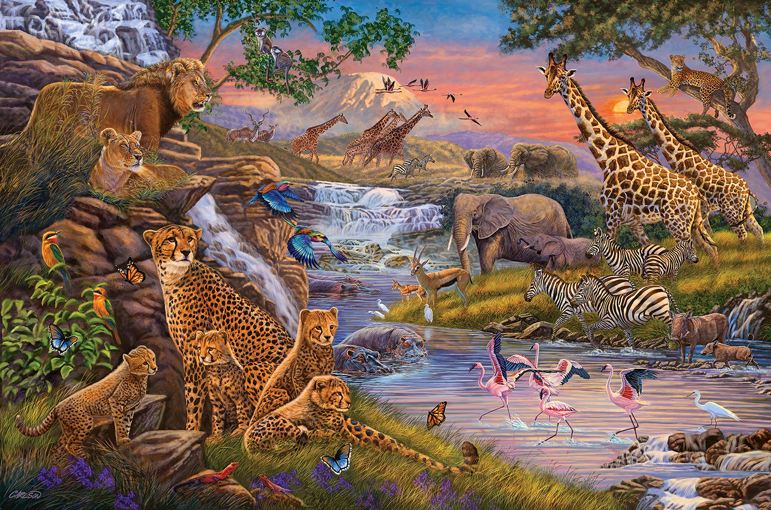 Ravensburger 3000‑Piece Animal Kingdom Puzzle – Stunning Wildlife Collage from Lions to Elephants & Birds in Vibrant Detail, SoftClick Precision Fit, 121 × 80 cm | 16465‑3